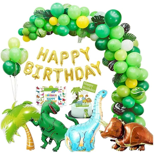 Dinosaurie födelsedagsfest dekorationer pojke stora dinosaurie födelsedag ballonger barn födelsedagstårta topper för pojke födelsedagsfest stor