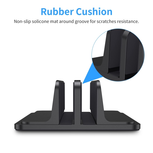 Dobbelt Vertikal Bærbar Stativ, Aluminium Legering Holder Sort