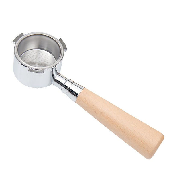 Kahvin Bottomless Portafilter - Korvaava Suodatinosa Kahvivarusteet Ruostumaton Teräs Bottomless Portafilter (1 kpl, Hopea Puunväri)