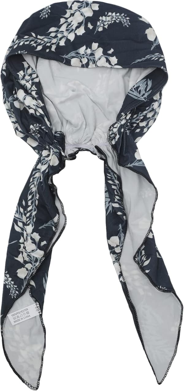 Dame Sommer Chemo Beanie Hat Turbans Hode Skjerf Pre-Bundet Hodeplagg Leaves Navy