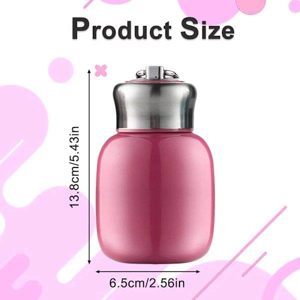 Liten termosflaska, 200 ml vakuumisolerad vattenflaska, läckagesäker juice mjölk vakuum varm kall vattenflaska, present till flickor, pojkar