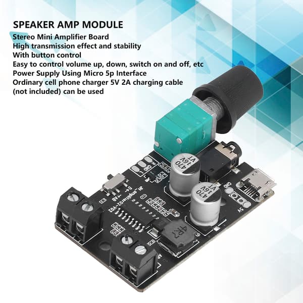 Mini Forstærker Board Stereo Output 2 Arbejdsmodi Lydforstærkningsmodul til Butik Teater Højttaler