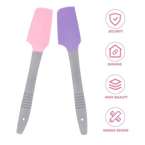 Genanvendelig non-stick applikator / ergonomisk spatel til hård voks, pink/grå, 18,8 cm