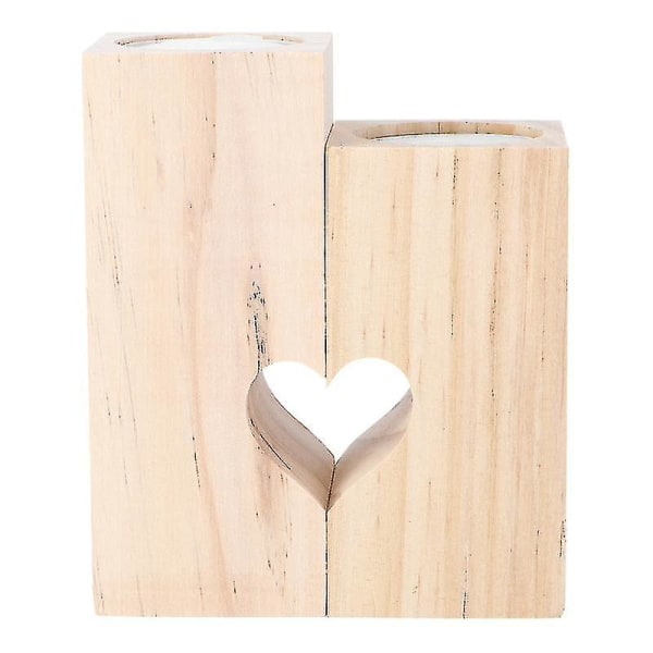 1 set romanttinen puinen kynttilänjalka, luova kynttiläkoriste kodin sisustus