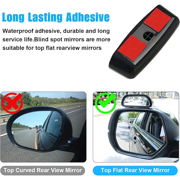 2 stk. Blinde vinkel sidespejl, vandtæt HD glas blinde vinkel spejle, justerbar 360° vidvinkel sidespejl til universal bil lastbil SUV RV V Mirror 2 4.33 x 1.57 x 1.77 inches