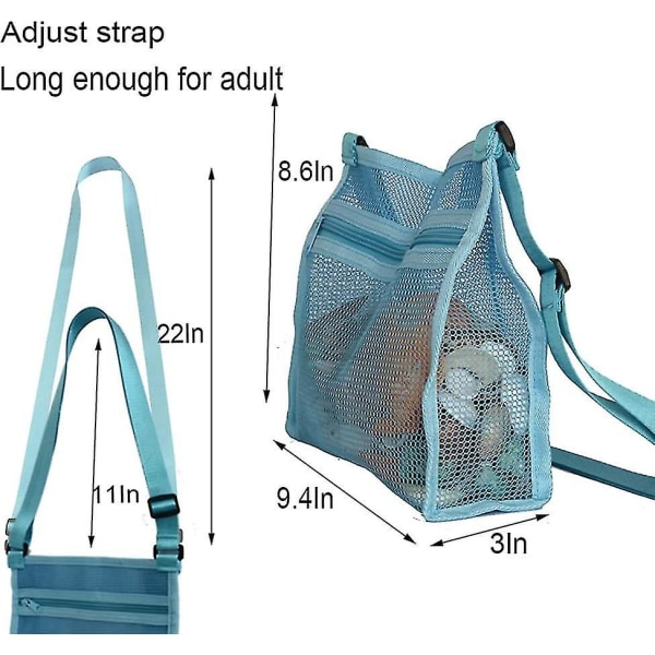Strandlegetøjsnettaske Børneskal opsamlingspose Strandlegetøjstøj til at holde skaller Strandlegetøj (2pack)