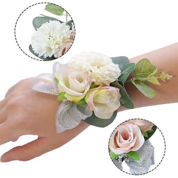 Bröllopstillbehör Bruddekoration Imitation Corsage (klassisk färg) 2 stycken (b-2-v)