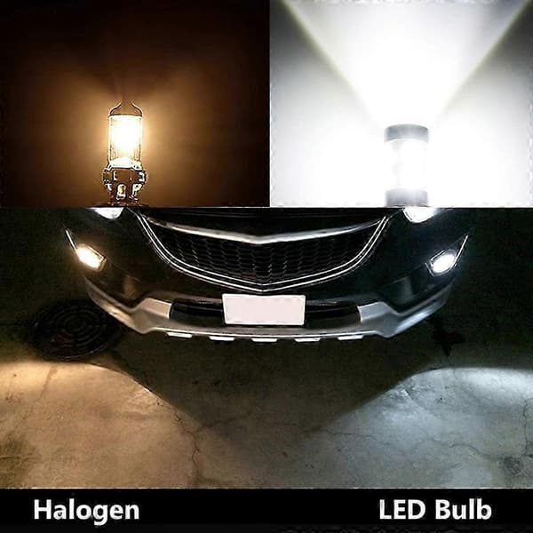 2-pack H11 LED-strålkastarsats, 6000K vit superljus helljus/halvljus H8-50w