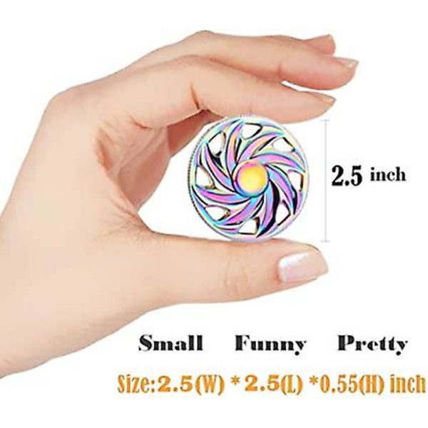 1 st 3-5 minuters spinner hand leksak, flerfärgat ratt regnbåge elektroplätering legering stressreducerare höghastighets rostfritt stål lager finger