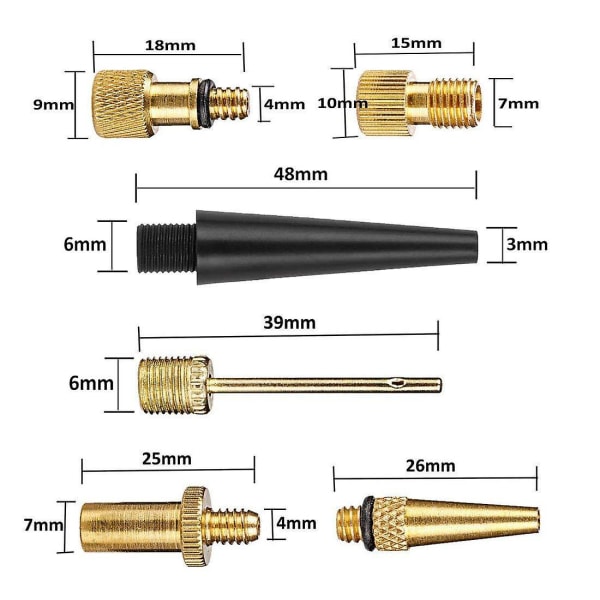 Sykkelventil Adaptersett, Sykkelventil Adapter Bilventil Med Tetningsring For Sykkelpumpe, Fotpumpe, Ballpumpe, Osv.