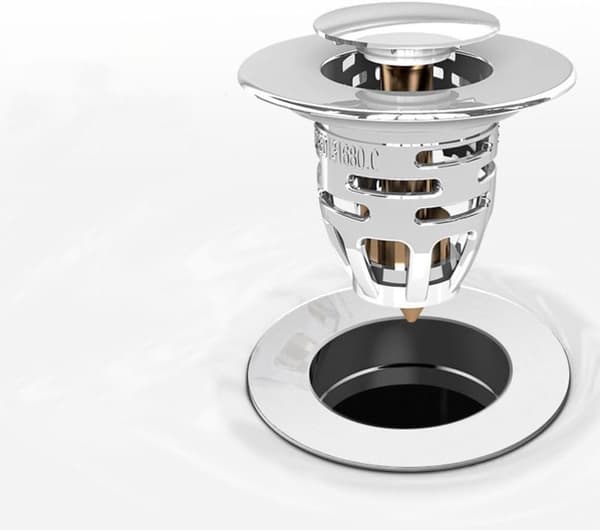 Baderomsvaskpropp Universal Vaskavløpspropp Pop-up Kobberavløpssil 6,2 cm Sølv