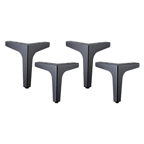 4 stk. Jern Møbelben Sofa Ben Stol Skab Bord 17cm Sort