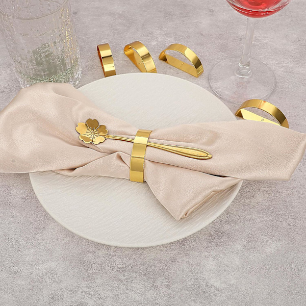 Guld Servietringe, 12 stk Halvcirkel Metal Guld Servietholdere Spænder, Efterår Thanksgiving Servietringe, Servietring Spænder til Ta
