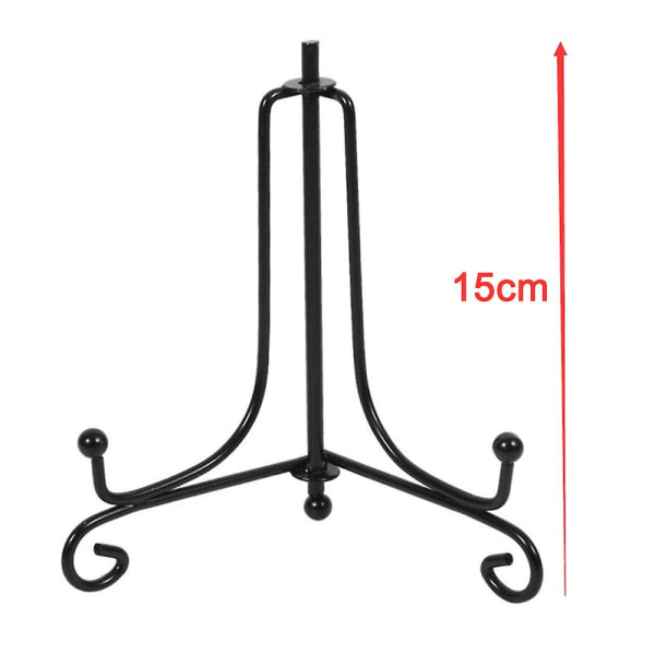 5-pakks jernstativ, svart jernstaffeli plate display fotoholderstativ, viser bilderammer, dekorative plater, nettbrett og kunst