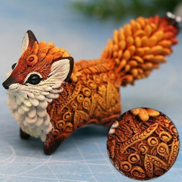Søt Mini Totem Fox Leker Håndverk Ornament Hjem Desktop Dekorer Gaver