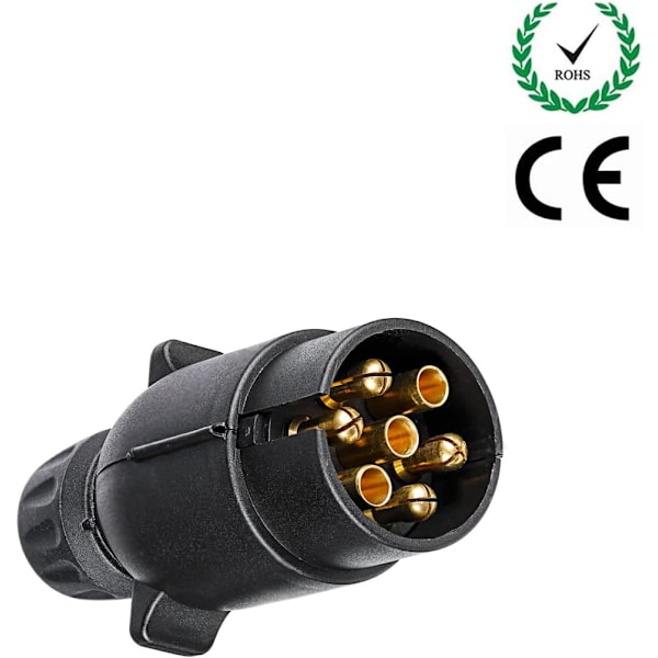 2 stycken 7-stifts släpvagnskontakt, 12V vattentät 7-stifts släpvagnskontakt, för lastbil husbil bil båt husvagn (skruvände) 7 Pin Plug (2 Pieces)