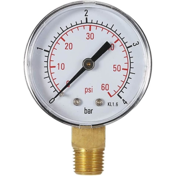 50mm 0~15 Psi 0~1 Bar Vedenpaine Allas Suodatin Hydraulinen Mittari Paine Mittari 1/4\" Npt Kierre