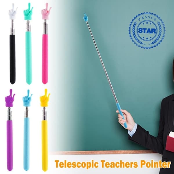 Teleskopisk Lärarpekare Mini Hand Klassrum Och Pekare Presentation Finger K6I2 black one-size