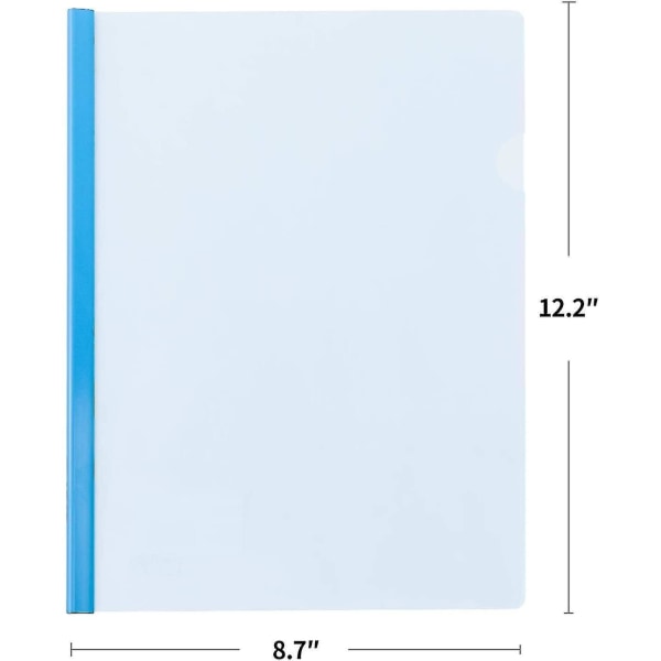 10-pak skydestang klare rapportomslag, gennemsigtige CV-præsentationsfilmapper Organizer-indbind til A4-papir, blå