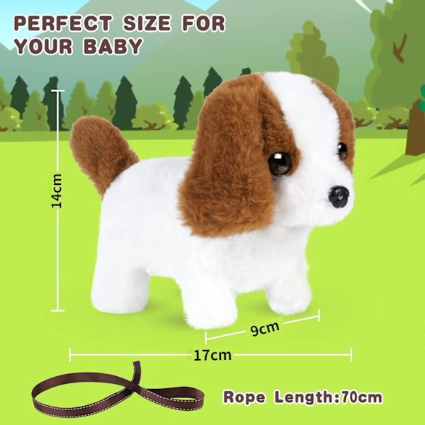 Leksakspupp, Elektronisk Interaktiv Plysch Leksakshund, Valp Elektronisk Interaktiv Husdjur Hund Pojkflicka Födelsedagspresent - Gå/Skälla/Svängande Svans 9cm (H) X 17cm(l) X 14cm(w)