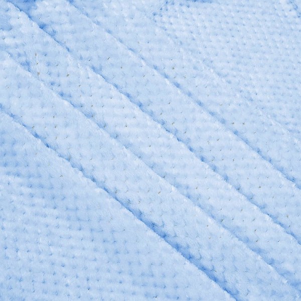 Flannel Throw Blanket, 127x178 Cm Soft Sofa Throws, Waffle Fleece Throws For Sofa, Baby Blue Blanket