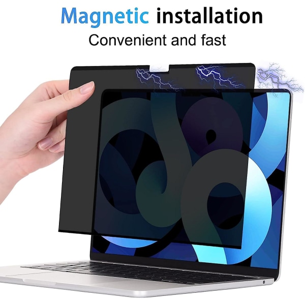 Magneettinen yksityisyysnäytön suodatin, joka on yhteensopiva M1/m2 Macbook Pro 13" (2017-2022) ja M1 Macbook Air 13,3" (2018-2021) kanssa, erittäin ohut irrotettava heijastamaton Sc