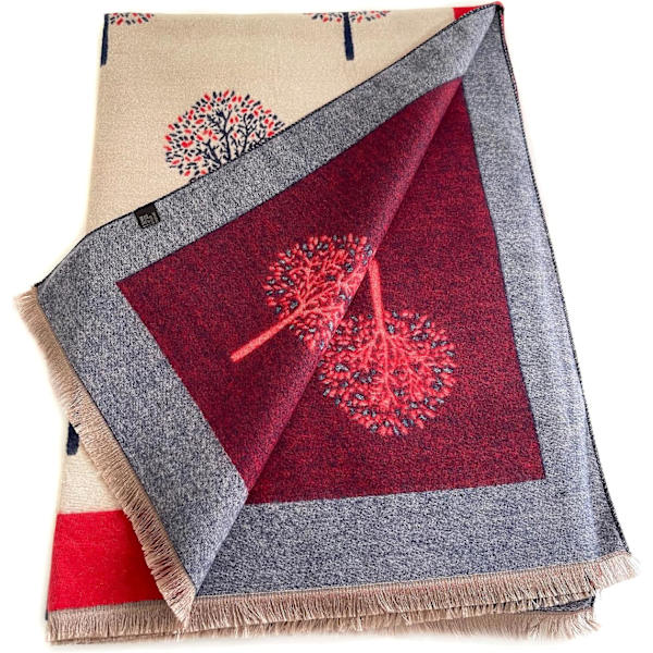 Cashmere Tree Life Blanket Scarf - Vendbar Sjal til Kvinder Pashmina Shawl, Vinter Sjal Kvinder, Stor Wrap, Varmt Sjal, Træ af Livets Print Dame Sjal