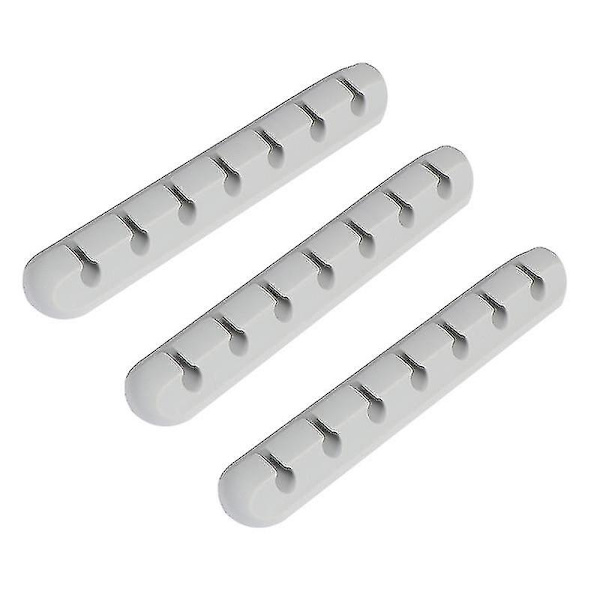 3 stk. Skrivebords Data Linje Organizer Silica Gel Data Wire Winder Multi-purpose Kabel Wire Wrapper Til Kontor Hjem (grå)