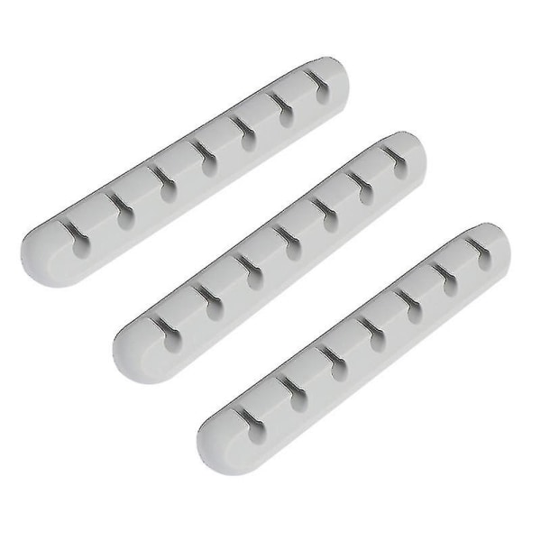 3 stk. Skrivebords Data Linje Organizer Silikon Gel Data Wire Winder Multi-purpose Kabel Wire Wrapper For Kontor Hjem (grå)