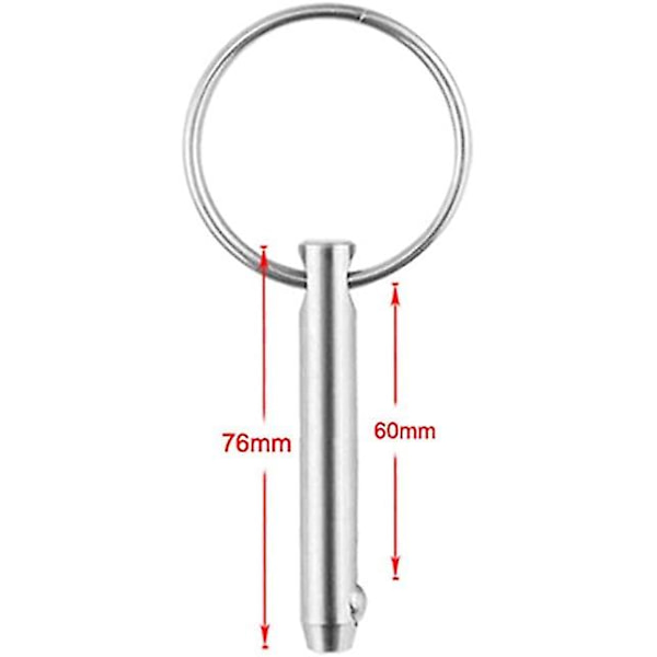 4 stk. Hurtigutløserkulepinner, 316 rustfritt stål Hurtigutløserpinner Diameter 6,3 mm med fjærkuleende