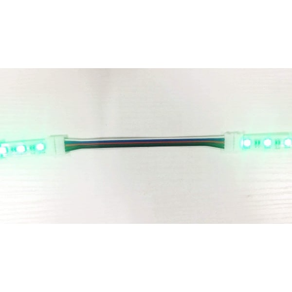 10 stk RGBW 5-pins kabelkontakt for 10 mm LED-stripe, lysstripe-omformer uten lodding, adapter for å koble til 2 SMD LED-striper