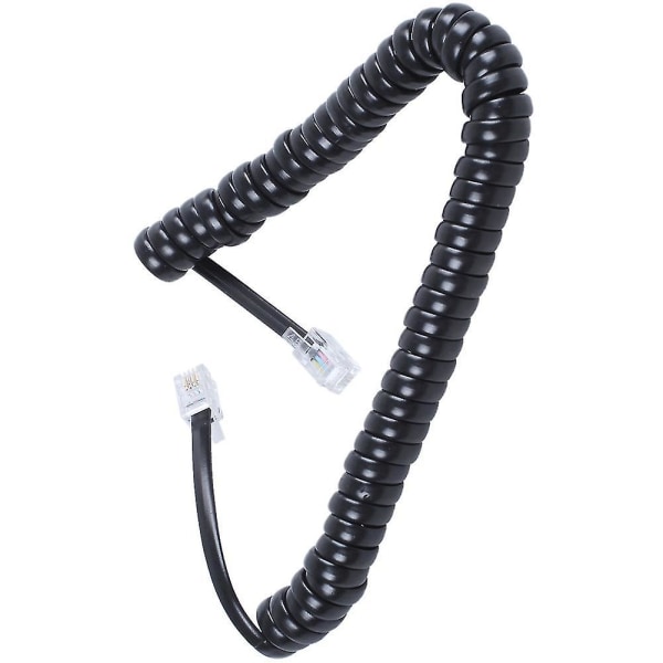 2x erstatnings Rj9 4p4c plugg kveilet elastisk telefonhåndsett kabellinje