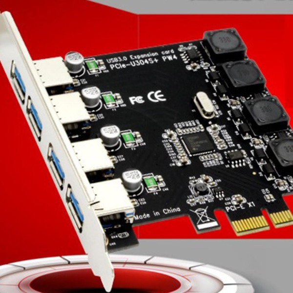 Pci-e till Usb 3.0 Pci för Express expansionskort, stödjer Usb dataöverföring, 4 portar