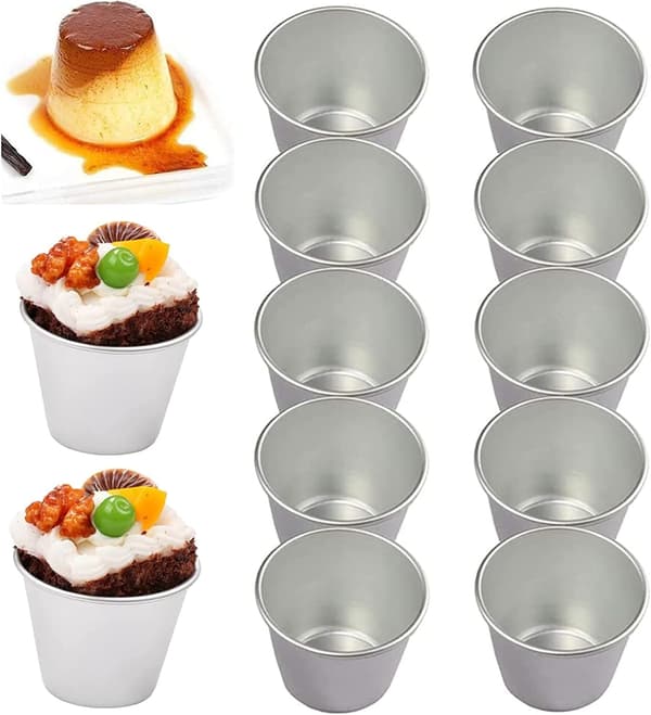 10 stk. bageforme i aluminium til muffins, cupcakes og dariole, bageværktøj
