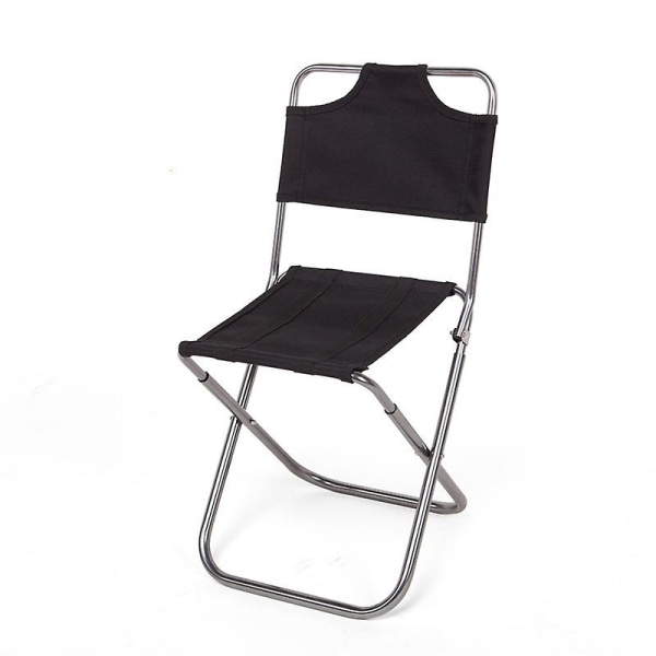 Campingstoler Foldbare Fiske Stoler: Folding Stol med Lumbar Støtte for Piknik, Fotturer, Strand, Hage (1 stk, Svart)
