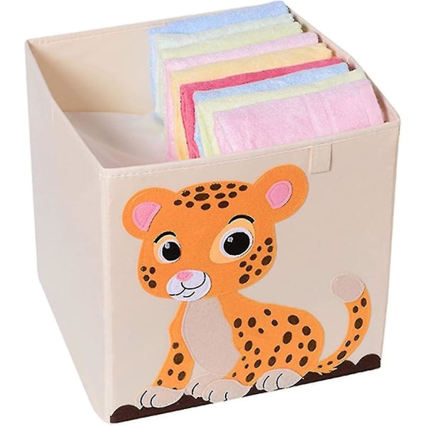 Børneopbevaringsboks, legetøjskasse (33 X 33 X 33 cm) med dyremotiver