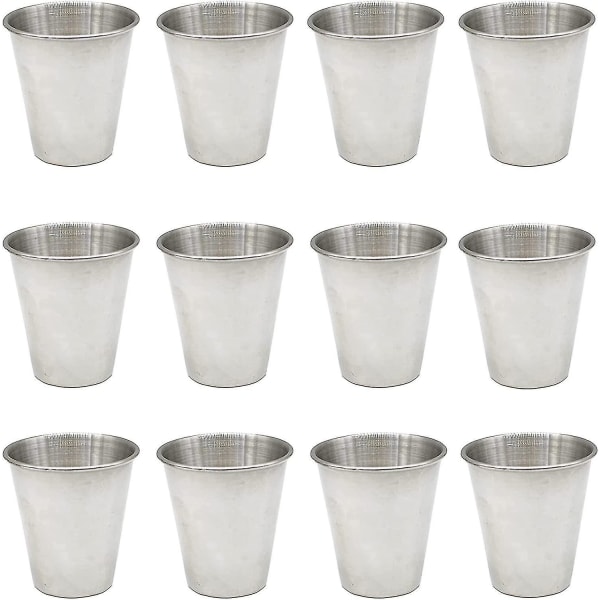 6 stk 2,4 oz (70 ml) rustfritt stål shotglass for å drikke øl (2,3 oz) (yu-b)