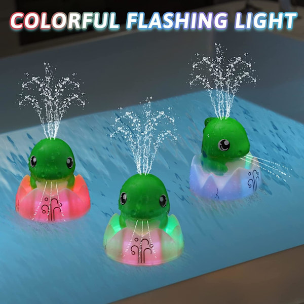 Baby badelegetøj, lysende sprøjte dinosaur badelegetøj til børn bade dinosaur legetøj touch control dino sprinkler badekammerat baby pool legetøj flydende springvand