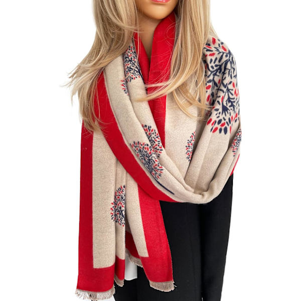Cashmere Tree Life Blanket Scarf - Vendbar Sjal til Kvinder Pashmina Shawl, Vinter Sjal Kvinder, Stor Wrap, Varmt Sjal, Træ af Livets Print Dame Sjal