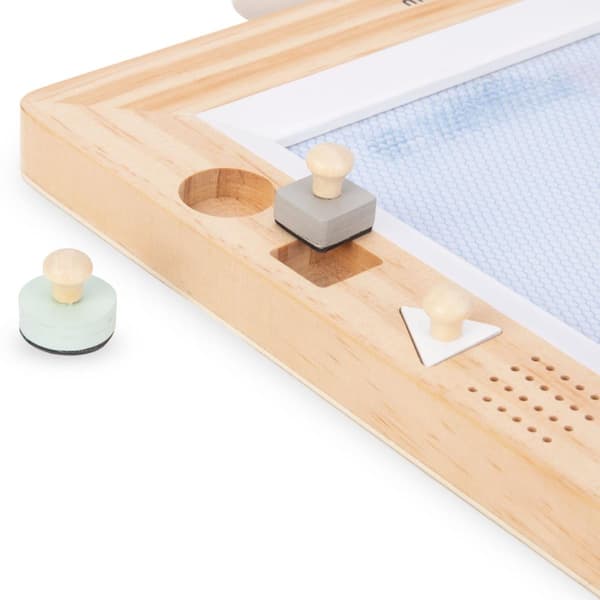 Träklippbok med stämplar - ritbord