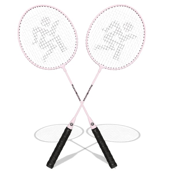Badmintonracketset med fodral för 2 spelare rosa