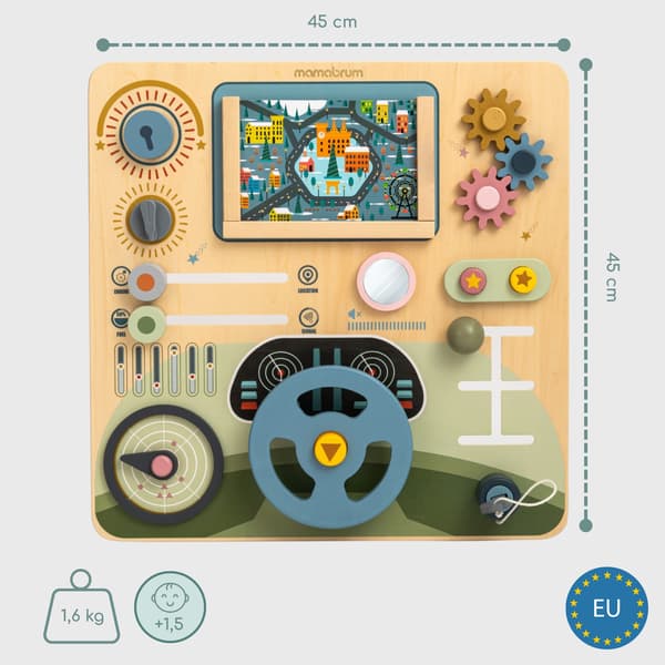 Mamabrum Montessori 2-i-1 cockpit – chauffør og pilot legetavle