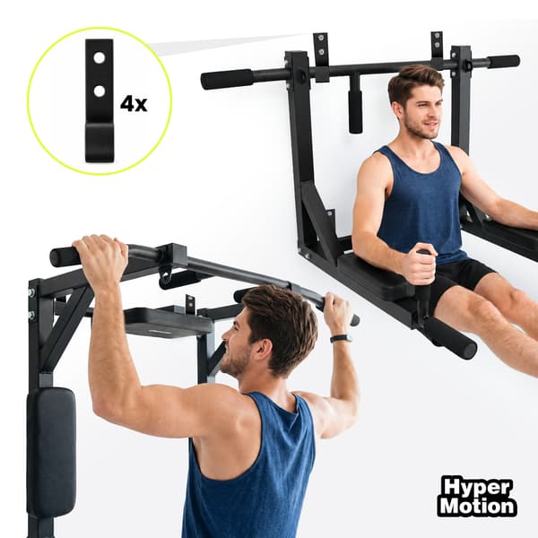 HyperMotion väggmonterad pull up-stång 97 cm, 200 kg, svart