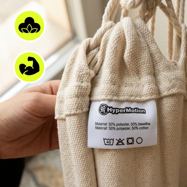 Boho hængekøje beige med opbevaringspose | HyperMotion