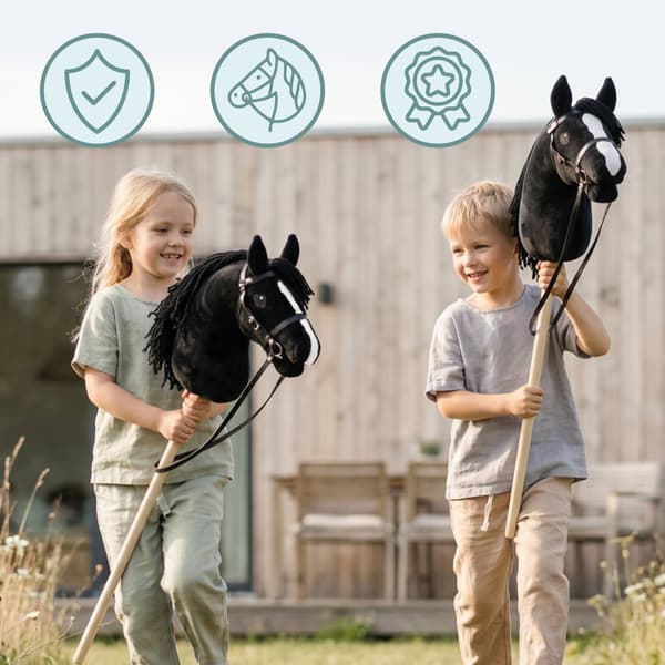 Hobby Horse kæphest til børn 68 cm sort Mamabrum