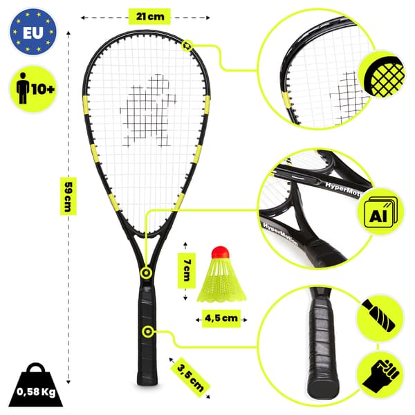 Speed Badminton set med racketar, koner och speeders