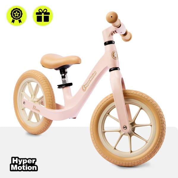 Løbecykel HyperMotion Bloom 12” pudderrosa til børn