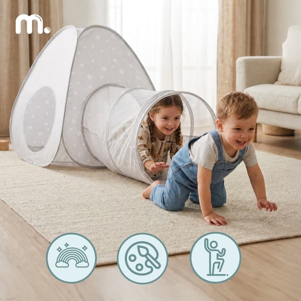 Mamabrum lasten leikkiteltta ja tunneli pop-up – harmaa