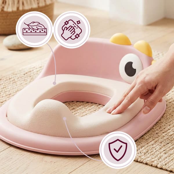Moby-System 3-i-1 potta med toalettsits och pall – rosa
