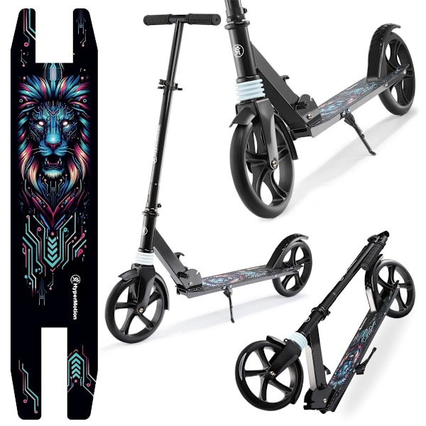 Tvåhjulig scooter för unga vuxna - med stötdämpare - Hypermotion CITY SWIFT Digital Lion - 100 kg Digital Lion